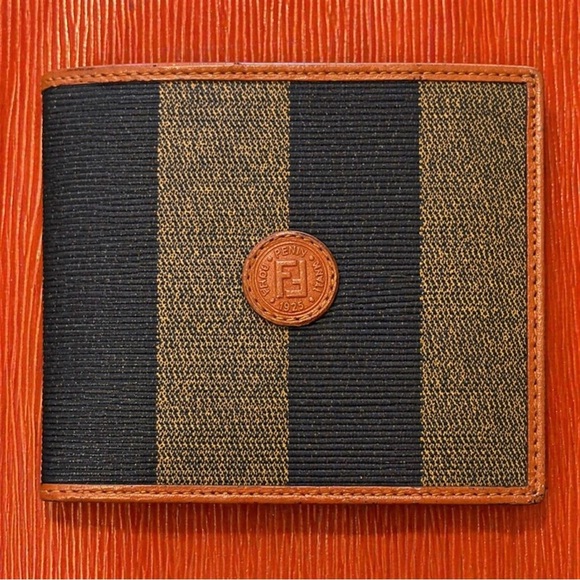 Fendi Handbags - FENDI Pequin Pecan Striped Pattern Bifold Wallet NEW IN BOX